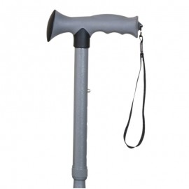 Bastón Plegable y Ajustable de Aluminio, Gris