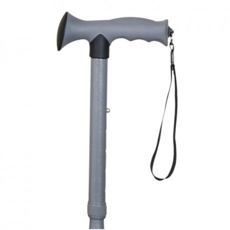 Bastón Plegable y Ajustable de Aluminio, Gris