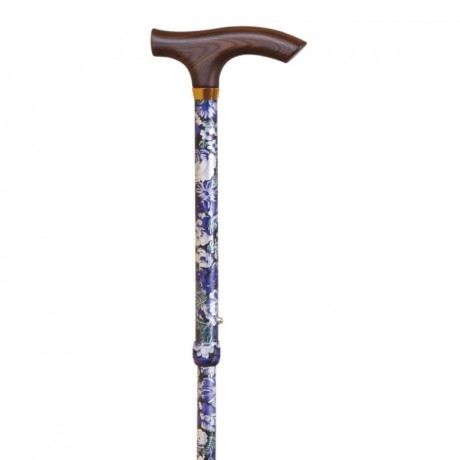 Bastón Plegable y Ajustable con Diseño Cachemira Azul