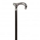 Bastón Negro de Madera Haya y Empuñadura Tipo Derby Niquelada