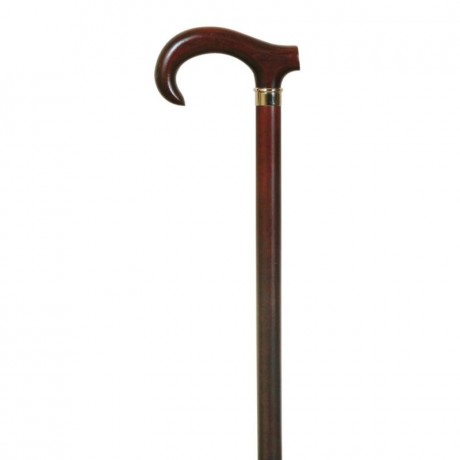 Bastón curvado de haya (madera) caoba