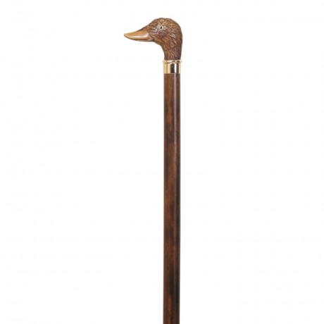 Bastón haya con puño pato imitación madera