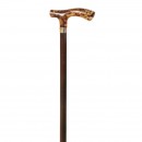 Bastón en Haya Marrón y Puño Recto Translúcido