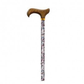 Bastón Extensible Estampado con Empuñadura de Madera