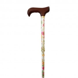 Bastón Plegable y Ajustable con Diseño de Flores Claras 