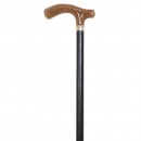 Bastón haya (madera) negra con puño de metacrilato imitación asta