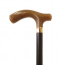 Bastón haya (madera) negra con puño de metacrilato imitación asta