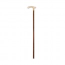 Bastón haya marrón con puño Derby de metacrilato hueso